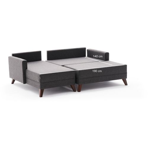 Atelier Del Sofa Kutna garnitura na razvlačenje, Antracit, Bella Mini Corner Sofa Left - Anthracite slika 9