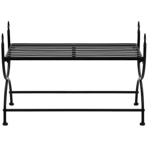 Klupa u starinskom stilu metalna 83 x 42 x 55 cm crna slika 29