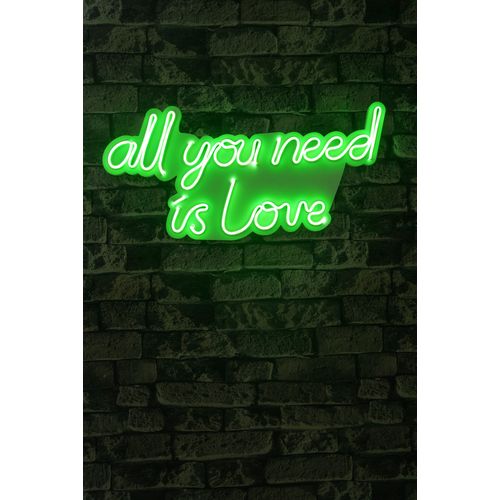 Wallity Ukrasna plastična LED rasvjeta, All You Need is Love - Green slika 2