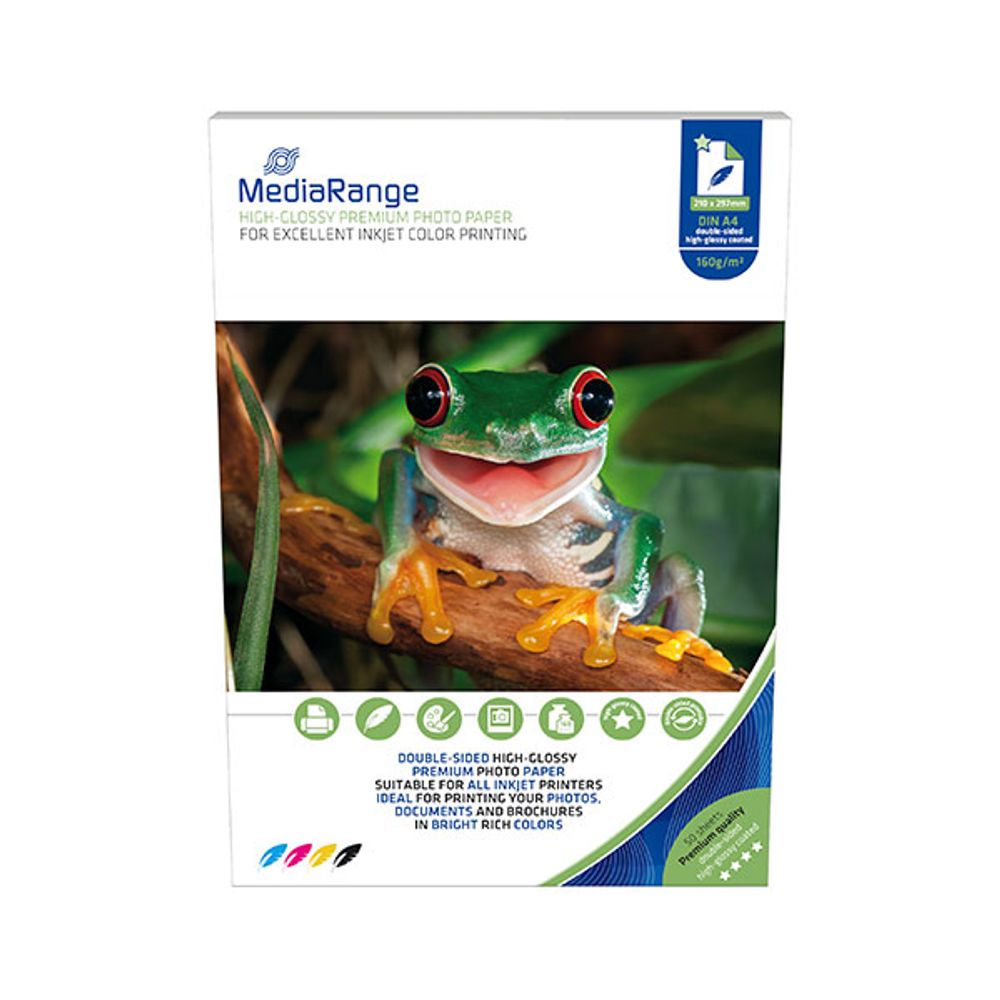 MediaRange FOTO PAPIR A4 50kom 160g SJAJNI DUAL za InkJet pisače , MRINK108 slika 1