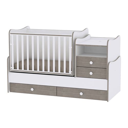 LORELLI BED COMBO Modularni krevetić 4u1 s Mehanizmom Ljuljanja White/Coffee 172 x 72 cm slika 1