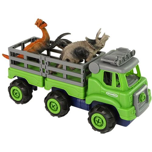 Dječji DIY kamion transporter dinosaura s odvijačima, zeleni slika 4