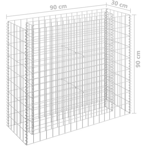 Gabionska sadilica od pocinčanog čelika 90 x 30 x 90 cm slika 7