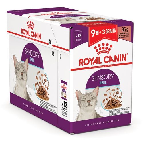 ROYAL CANIN FHN Sensory Feel, potpuna hrana za odrasle mačke, komadići u umaku 85 g, 9+3 vrećice Gratis slika 1