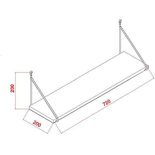 Woody Fashion Zidna polica, hrast Crno, Armoni - Birch slika 4