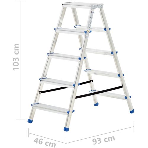 Aluminijske dvostrane ljestve s 5 stepenica 113 cm slika 28