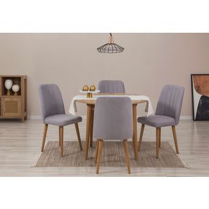 Vina 0701 - Set Ekstenzibilnog Stola i Stolica od Atlantske Borovine (5 Komada)