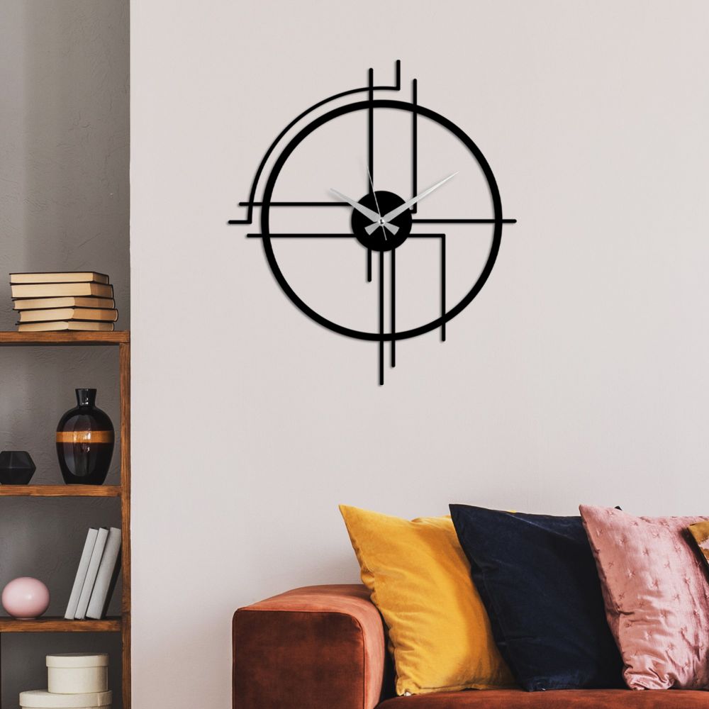 Decorative metal wall clock Minimal, colour: black slika 2