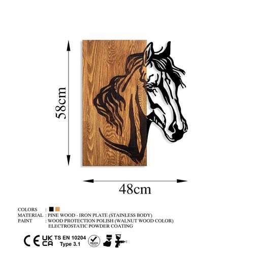 Wallity Horse 1 Walnut
Black Decorative Wooden Wall Accessory slika 7