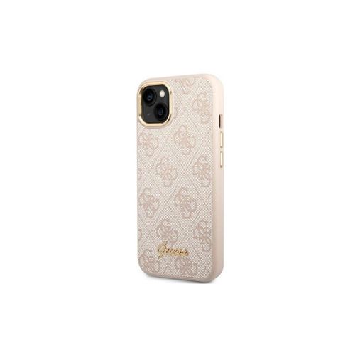 GUESS Futrola za iPhone 14 Pink Metal Outline Script slika 1