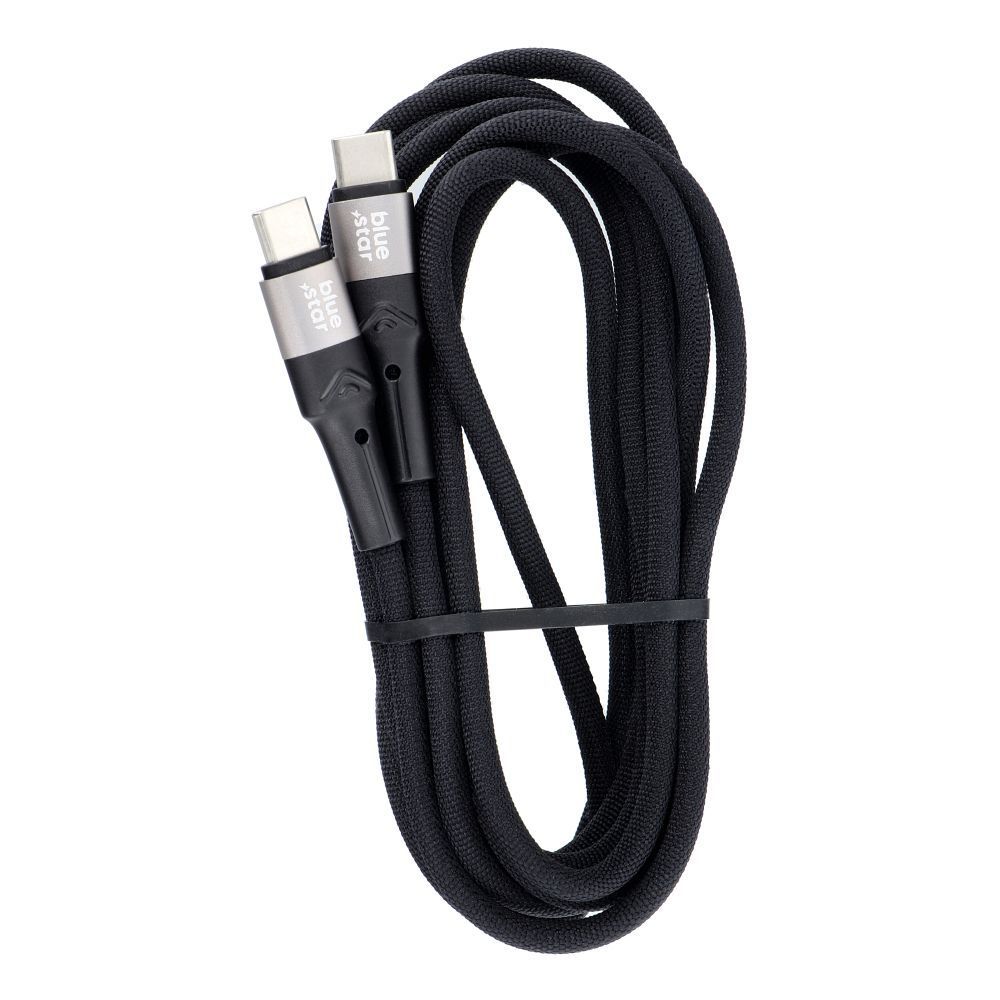 USB C na USB C kabel Blue Star 3A 60W PD QC4.0 pleteni 2m TFK-DC-004 crni slika 4