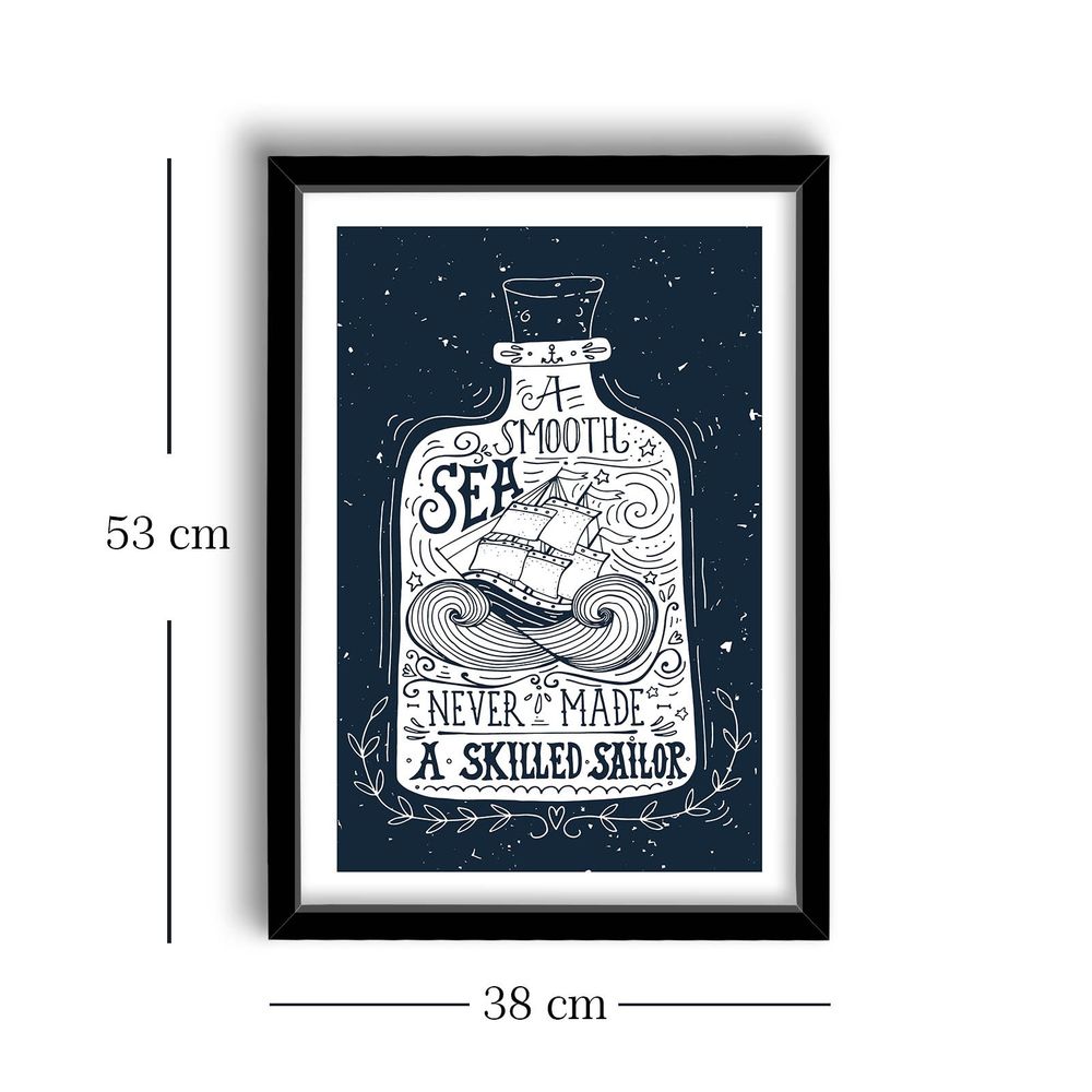 Dekorativna Slika u Drvenom Okviru - Bijelo Mornarsko Plava, 38x53 cm - izložbeni artikl (oštećenja ambalaža) slika 2