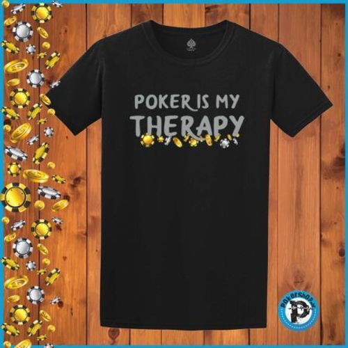 Poker majica "poker is my therapy", crna slika 1