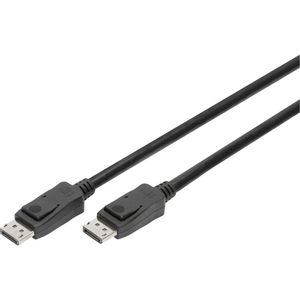 Digitus DisplayPort priključni kabel 3.00 m AK-340106-030-S pozlaćeni kontakti, dvostruko zaštićen, pletena zaštita, sveukupno zaštićen, sa zaštitom, okrugli crna 