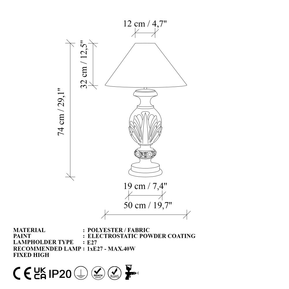 ELEGANZE-5311 Zelena i Crna Stočna Lampa slika 7