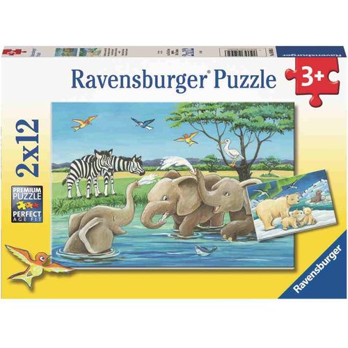 Ravensburger Puzzle životinje svijeta 2x12kom slika 1
