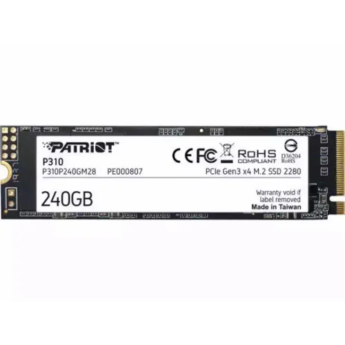 SSD M.2 NVMe 240GB Patriot P310 1700MBs/1000MBs P310P240GM28 slika 1