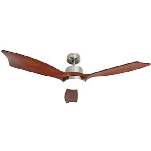 SOGO Stropni ventilator 54", 137 cm, sa izvorom svjetlosti, drvene lopatice, 3brzine, 55W, DC motor, tajmer, reverzibilan, daljinski upravljač slika 1