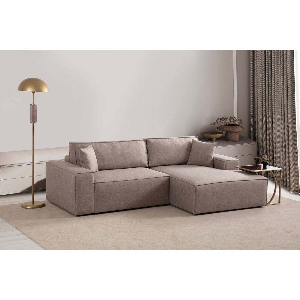 Pırlo Kutni Sofa na Razvlačenje - Smeđa slika 3