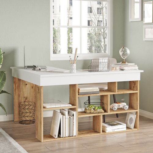 Hanah Home CT5 - AW Atlantic PineWhite Study Desk slika 4