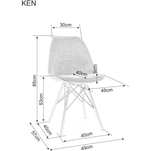 Stolica KEN - Tkanina + metal slika 6