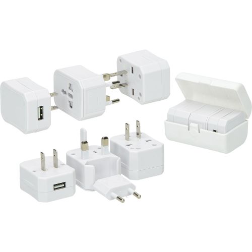 Adapter putni REGULAR 8,5x6x4,5 cm u putnom etuiju, bijeli slika 1