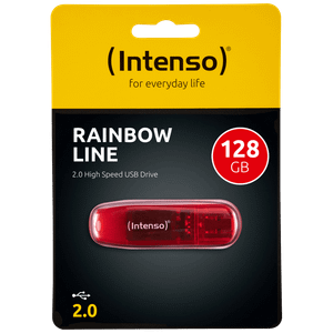 (Intenso) USB Flash drive 128GB Hi-Speed USB 2.0, Rainbow Line, RED - USB2.0-128GB/Rainbow