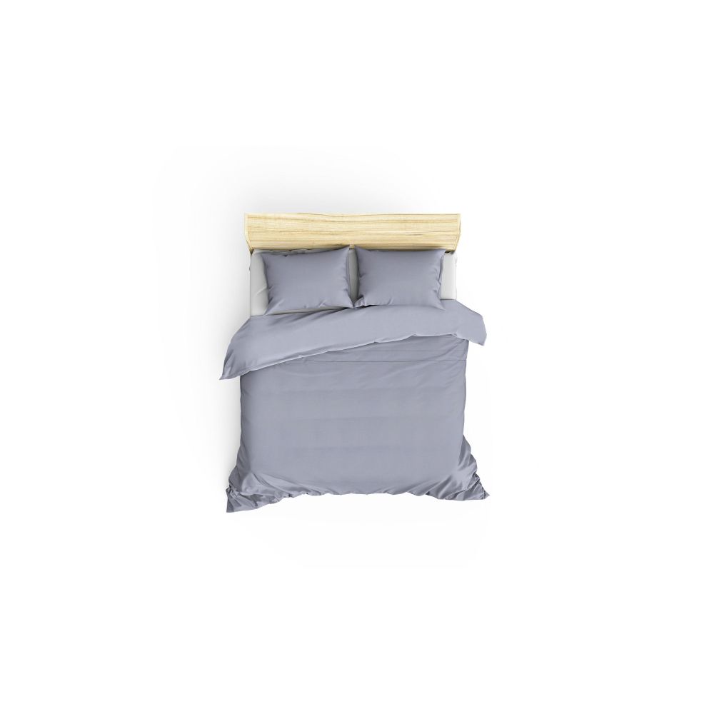 Elegant - Grey Grey Satin King Quilt Cover Set (FR) slika 2