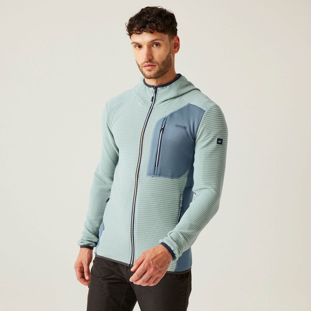 Regatta Muški duks na kopčanje sa kapuljačom Lakewright Fleece Glacier/Storm White slika 4