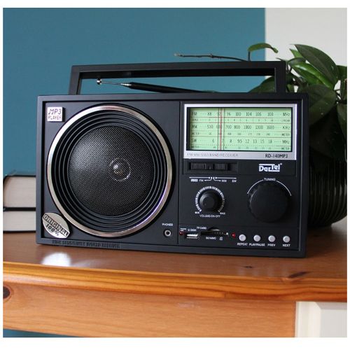 Dartel radio FM, MW, SW, analogni, AC ili klasične baterije, crni RD-140MP3 slika 5