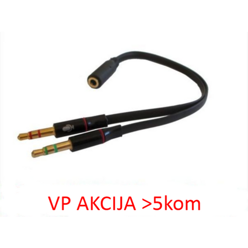 CCA-418A ** Gembird 3.5mm Headphone Mic Audio Y Splitter Cable Female to 2x3.5mm Male adapter (95) slika 5