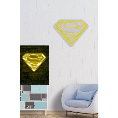 Wallity Ukrasna plastična LED rasvjeta, Superman - Yellow slika 3