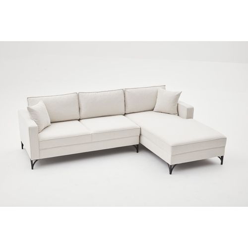 Atelier Del Sofa Kutna garnitura, Krem Crno, Berlin Right - Cream, Black slika 4