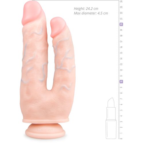 Dvojni dildo 25 cm, kožni slika 6