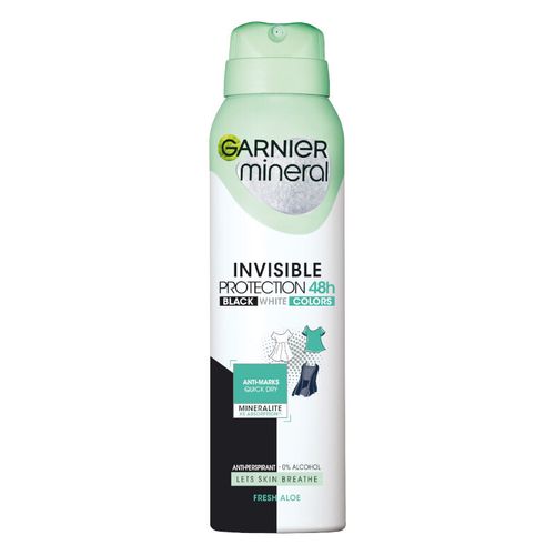 Garnier Mineral Invisible Black White Colors Fresh Aloe dezodorans u spreju 150ml slika 1