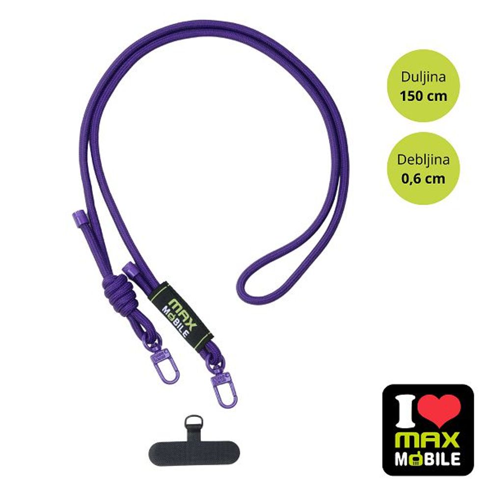 MAXMOBILE VEZICA ZA MOBITEL 6mm Ljubičasta slika 2