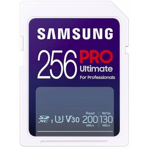 Samsung MB-SY256S/WW SD Card 256GB, PRO Ultimate, SDXC, UHS-I U3 V30, Read up to 200MB/s, Write up to 130 MB/s, for 4K and FullHD video recording