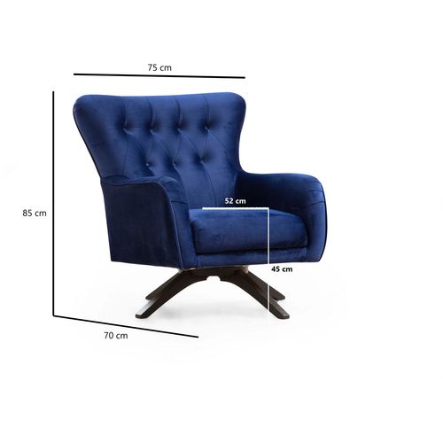 Atelier Del Sofa Arredo v2 - Mornarsko plava fotelja sa naslonom za ruke slika 4