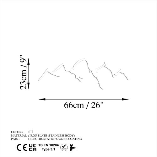 Wallity Metalna zidna dekoracija, Mountain - 4 slika 6