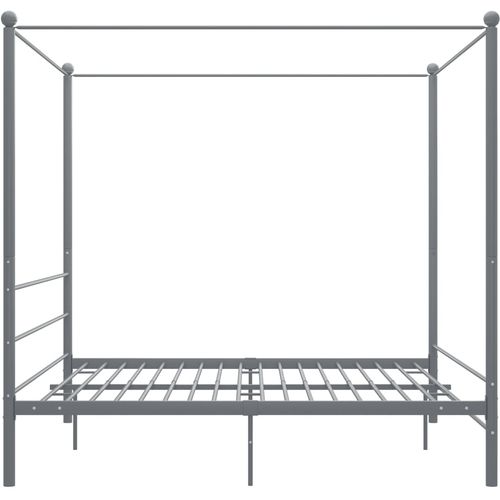 Okvir za krevet s nadstrešnicom sivi metalni 180 x 200 cm slika 8