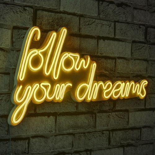 Wallity Ukrasna plastična LED rasvjeta, Follow Your Dreams - Yellow slika 9