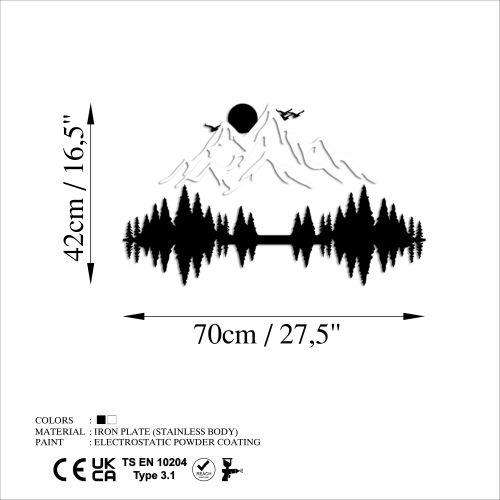 Wallity Metalna zidna dekoracija, Nature And Mountain - 10 slika 6