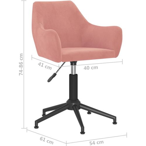 Okretna uredska stolica ružičasta baršunasta slika 16