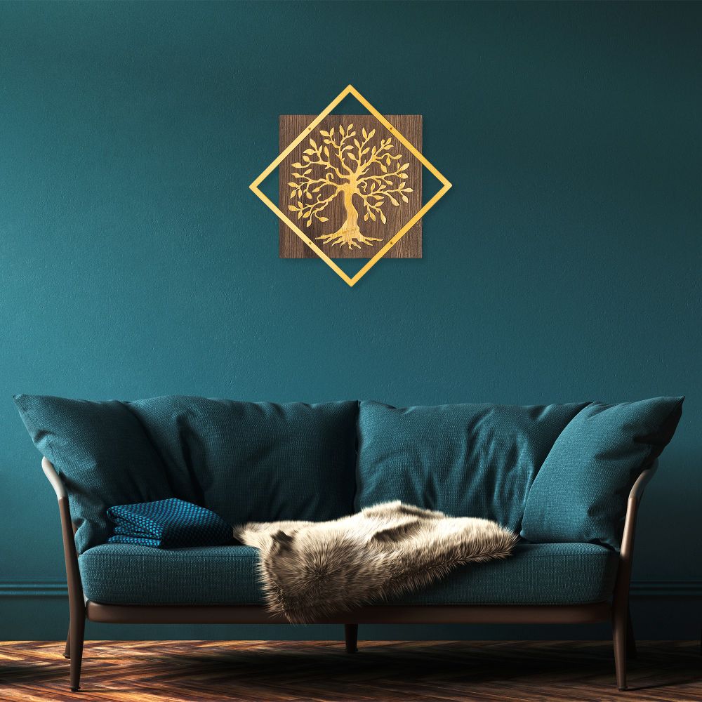 Dekorativni Zidni Ukras 'Tree v2 - Gold Walnut' slika 2