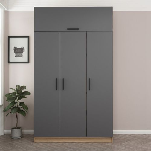 Woody Fashion Garderoba, Minar 3 Kapak 2 Çekmece 255 - Anthracite, Dore slika 2