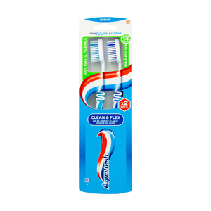 Aquafresh četkica za zube Clean & Flex Medium Duopack