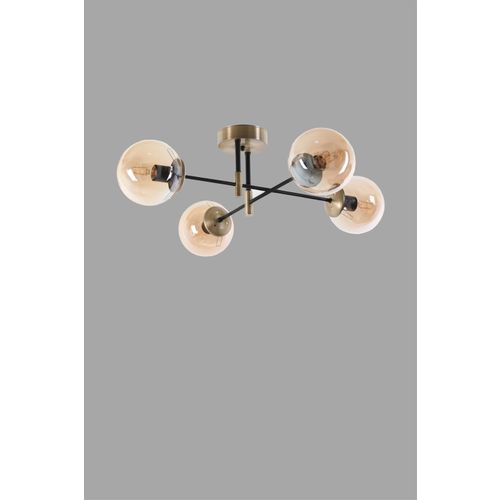 Dolunay 4 Lü Eskitme Bal Camlı Avize - Copper Chandelier slika 3