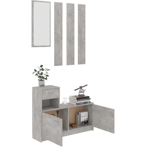 Set za hodnik siva boja betona 100 x 25 x 76,5 cm od iverice slika 30