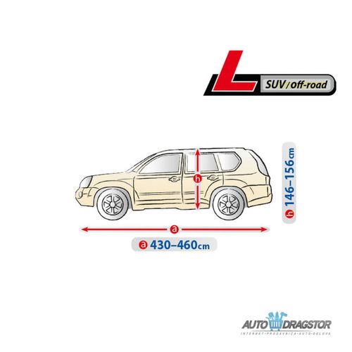 CERADA ZA AUTOMOBIL L ZA SUV/OFF ROAD VOZILA,VODOOTPORNA,OTPORNA NA UV ZRAKE, D 430-460CM,V 146-156C slika 5