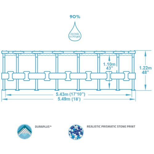 Bestway porodični bazen za dvorište sa čeličnim ramom 549x122cm 56462 slika 4